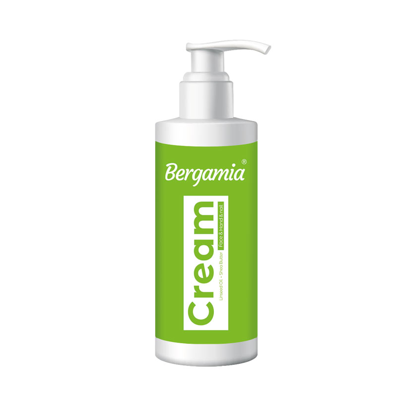 Bergamia_Pump-cream-Linseed کرم دست پمپی کتان برگامیا